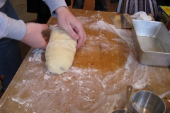 Shaping the dough.