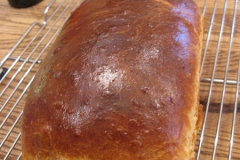 A baked loaf of paska.